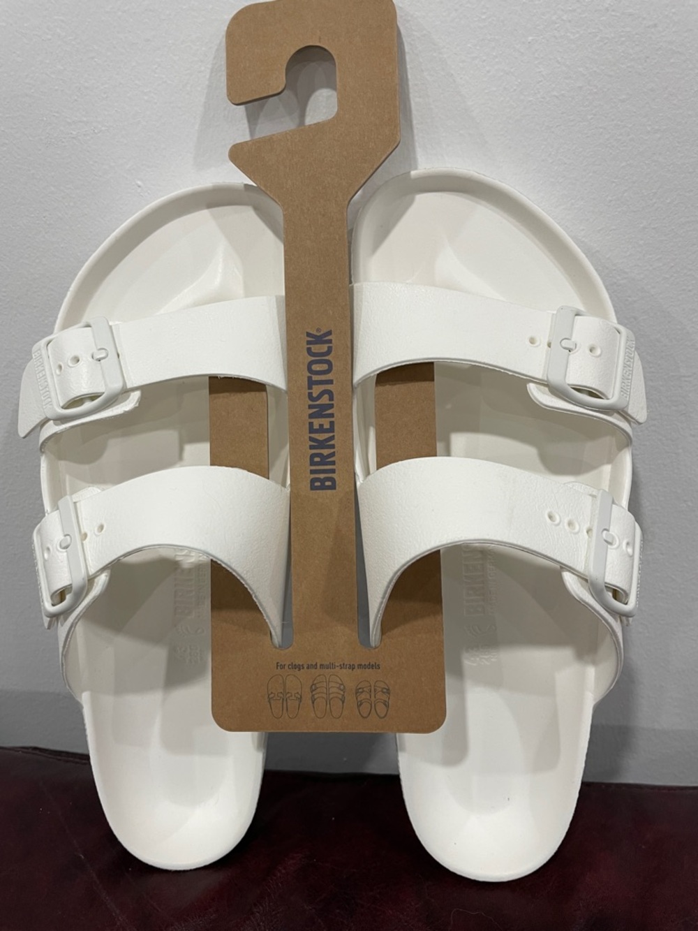 Birkenstock White Double Strap EVA Slide Sandals